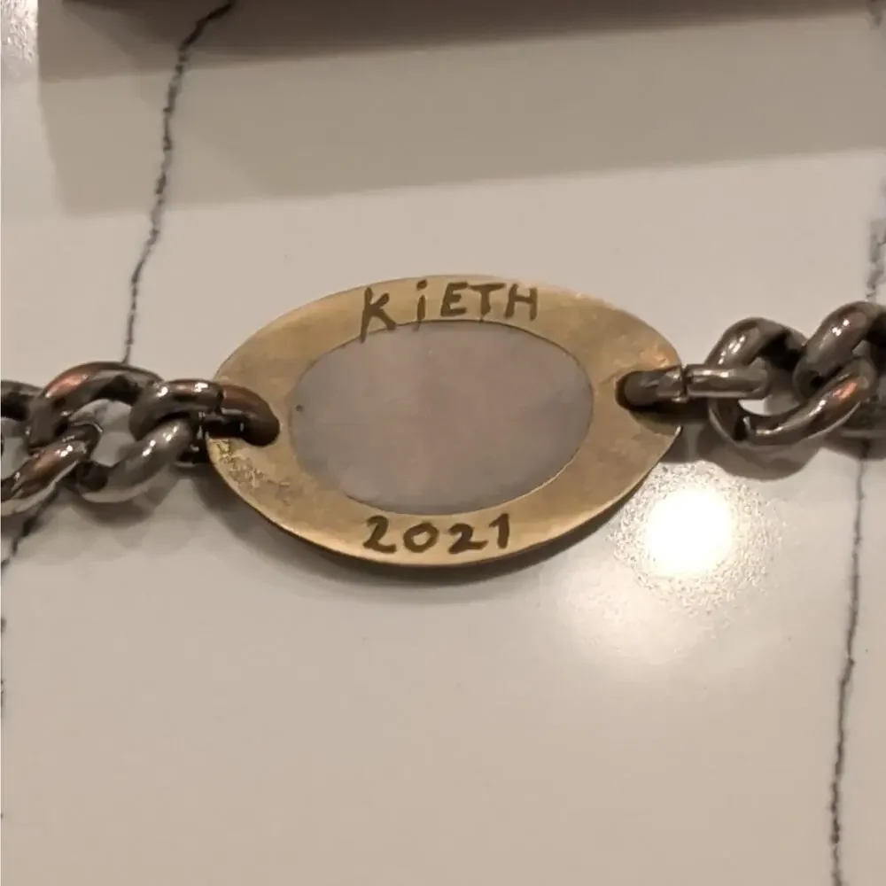 Arlo Haisek Firenze Signed Silver Curb Link Chain Bracelet Fleur-de-Lis